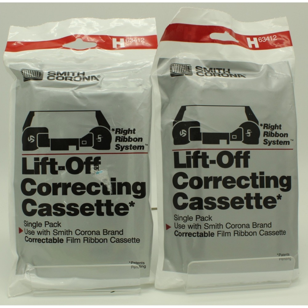 Smith Corona H63412‎ Lift-Off Correcting Cassette Lot of 2 Typewriter Ribbon